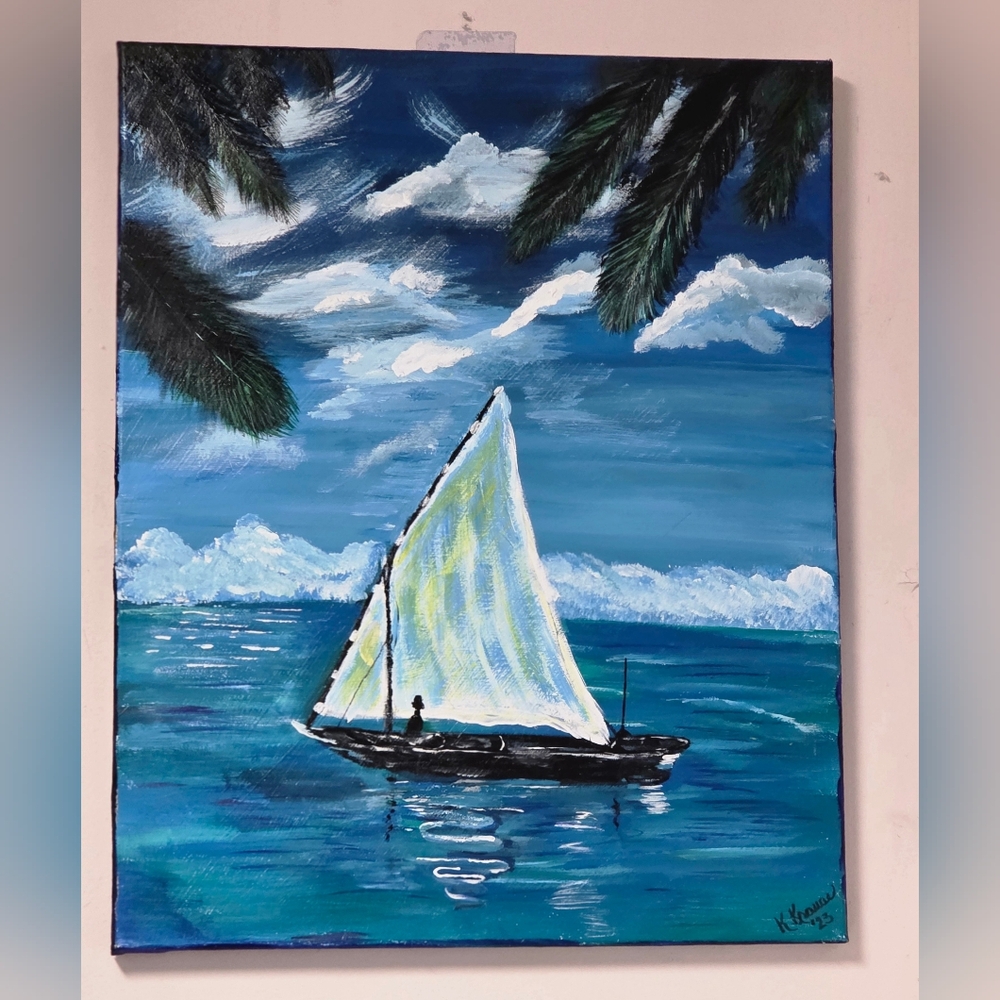 Sailing into Serenity – Original Ocean Painting by K. Krause